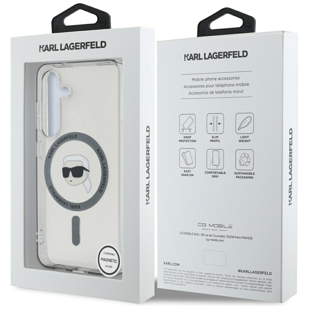 Futrola MagSafe za Samsung Galaxy S25 S931, Karl Lagerfeld, IML Karl's Head, Crna