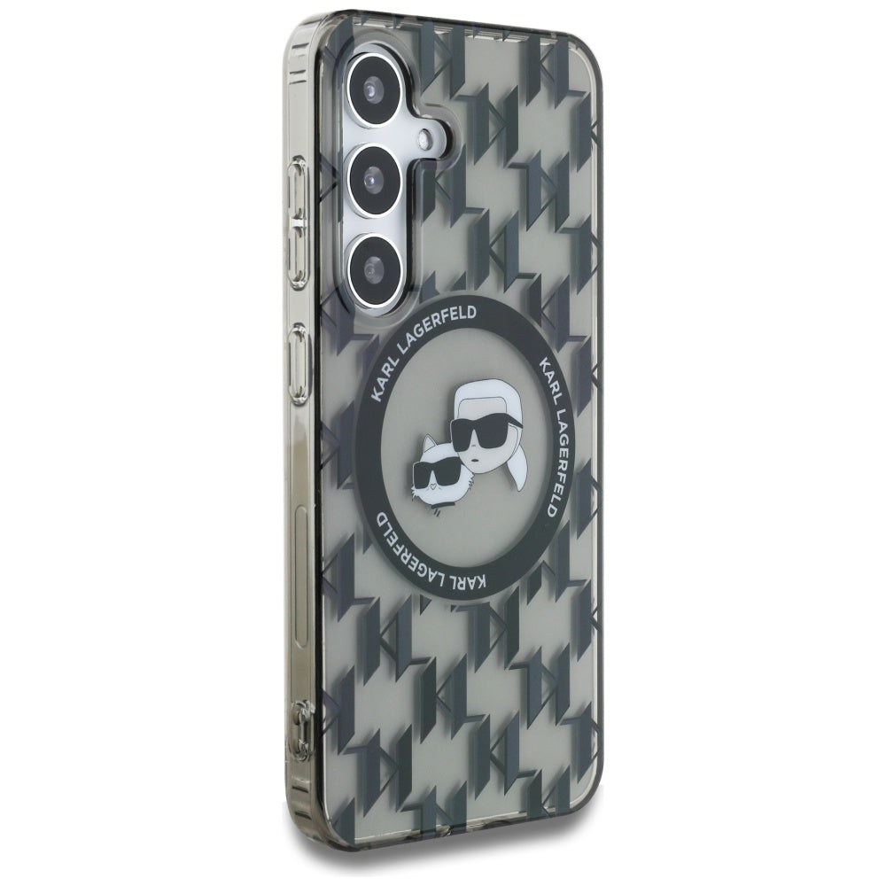 Futrola MagSafe za Samsung Galaxy S25 S931, Karl Lagerfeld, IML Monogram Karl & Choupette's Heads, Crna