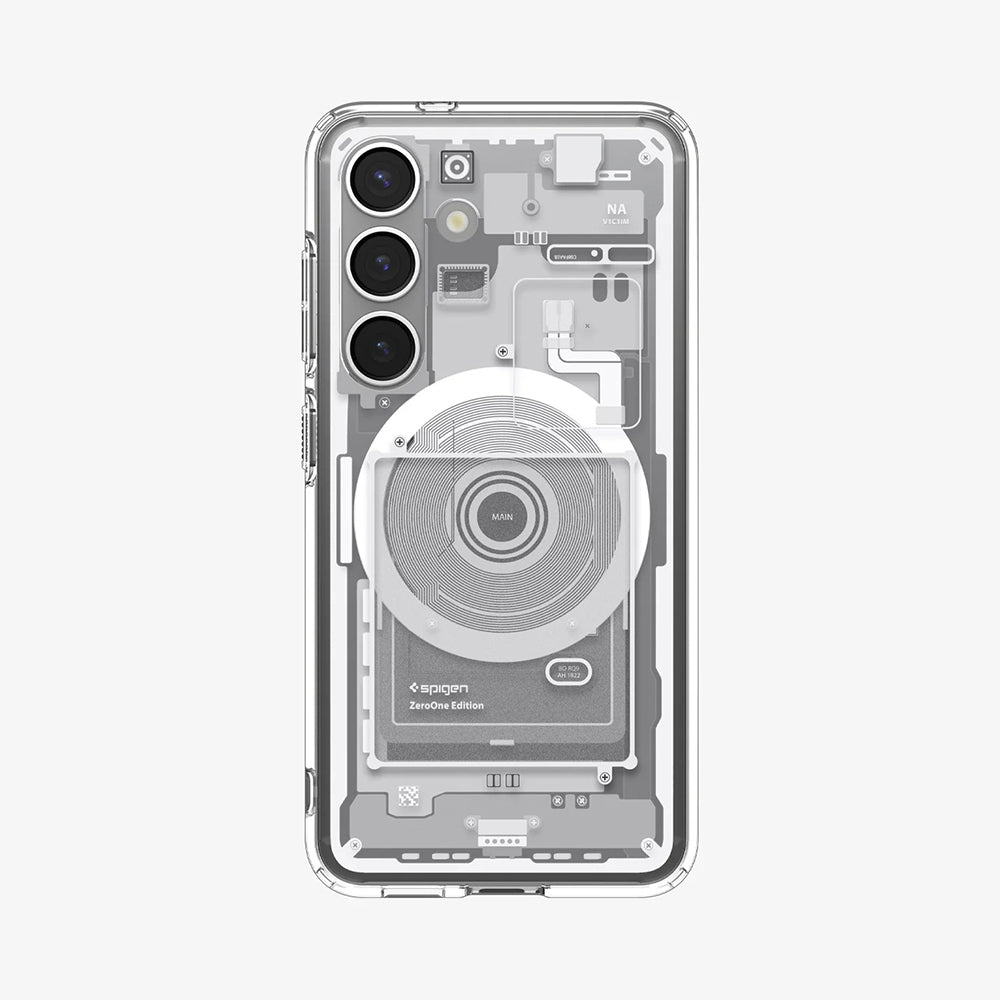 Husa MagSafe za Samsung Galaxy S25 S931, Spigen, Ultra Hybrid Zero One, Bela ACS09004