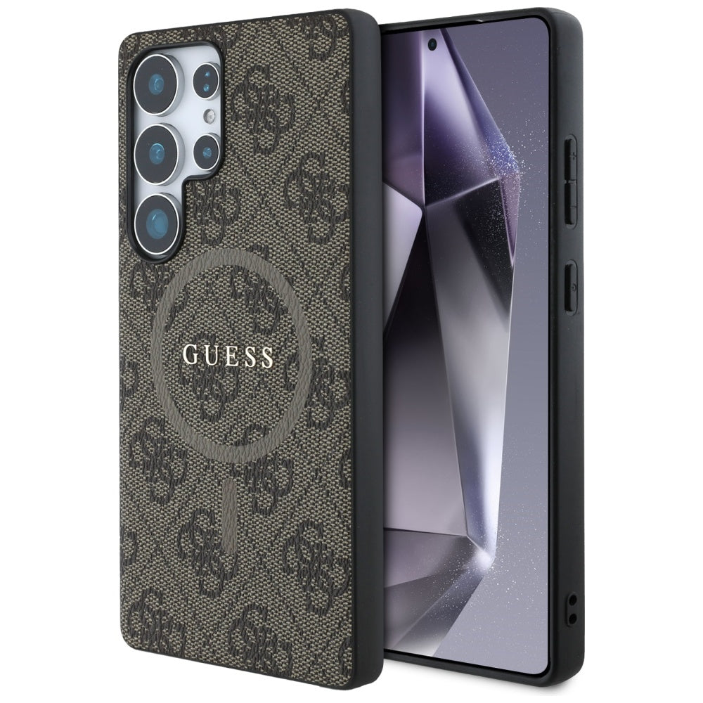 Futrola MagSafe za Samsung Galaxy S25 Ultra S938, Guess, 4G Ring Classic Logo, Braon