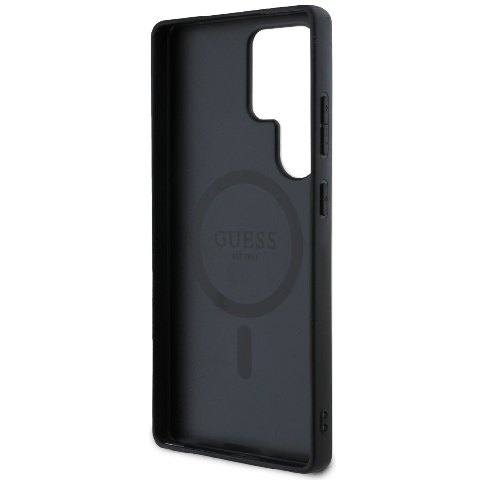Futrola MagSafe za Samsung Galaxy S25 Ultra S938, Guess, 4G Ring Classic Logo, Crna