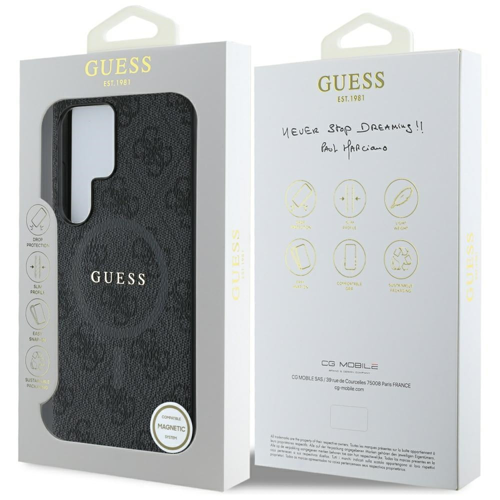Futrola MagSafe za Samsung Galaxy S25 Ultra S938, Guess, 4G Ring Classic Logo, Crna