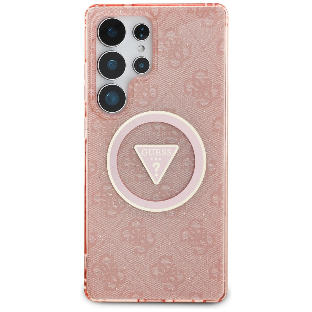 Futrola MagSafe za Samsung Galaxy S25 Ultra S938, Guess, IML Glitter 4G Circle Triangle, Roze