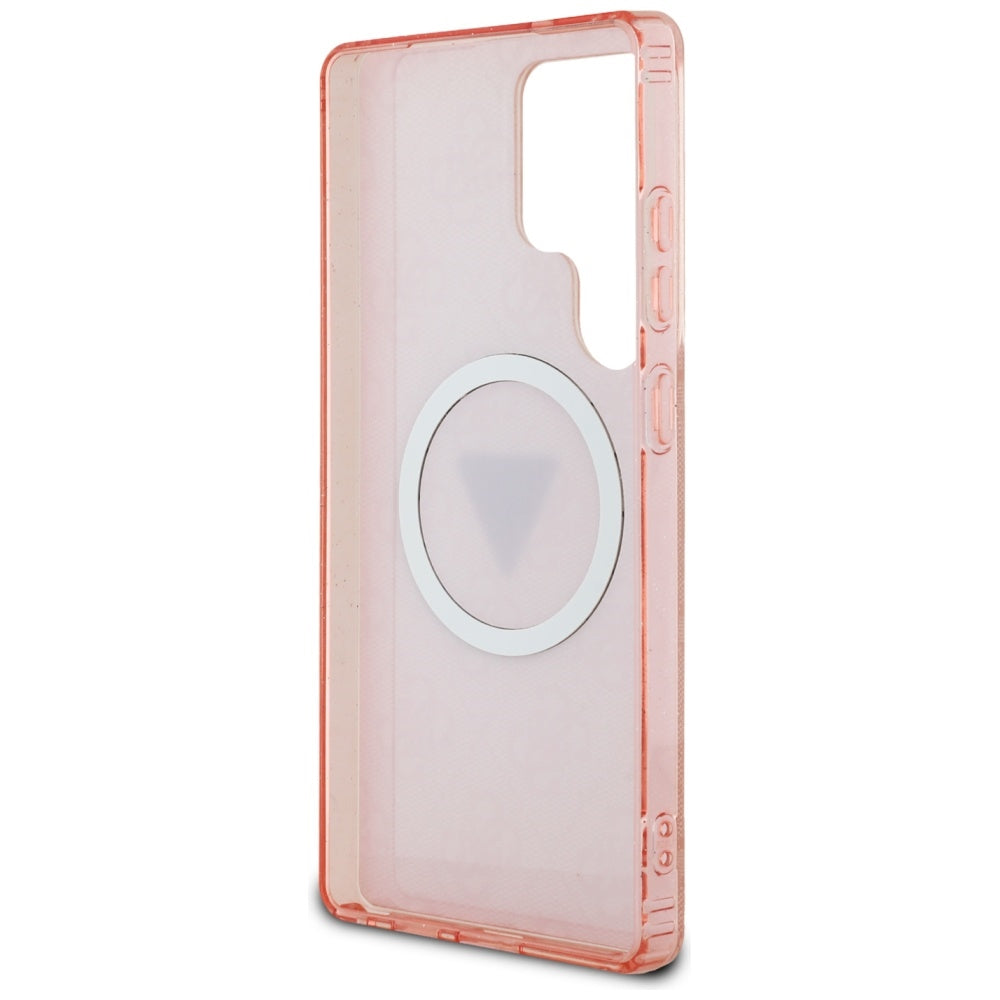 Futrola MagSafe za Samsung Galaxy S25 Ultra S938, Guess, IML Glitter 4G Circle Triangle, Roze