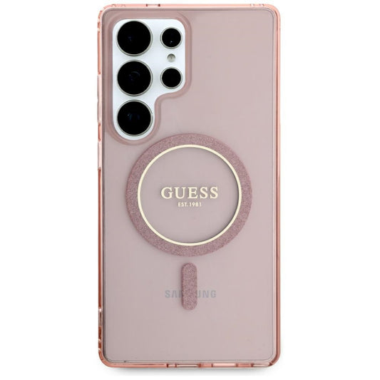 Futrola MagSafe za Samsung Galaxy S25 Ultra S938, Guess, IML Glitter Circle, Roze