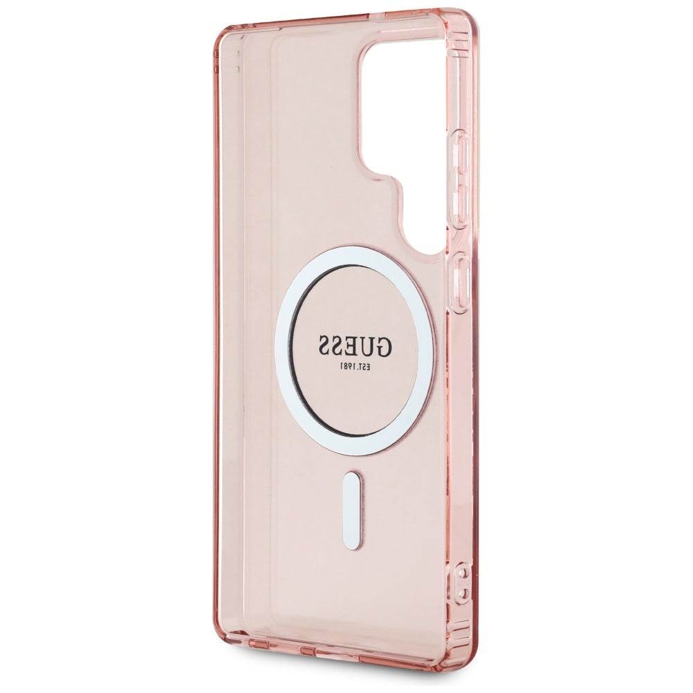 Futrola MagSafe za Samsung Galaxy S25 Ultra S938, Guess, IML Glitter Circle, Roze
