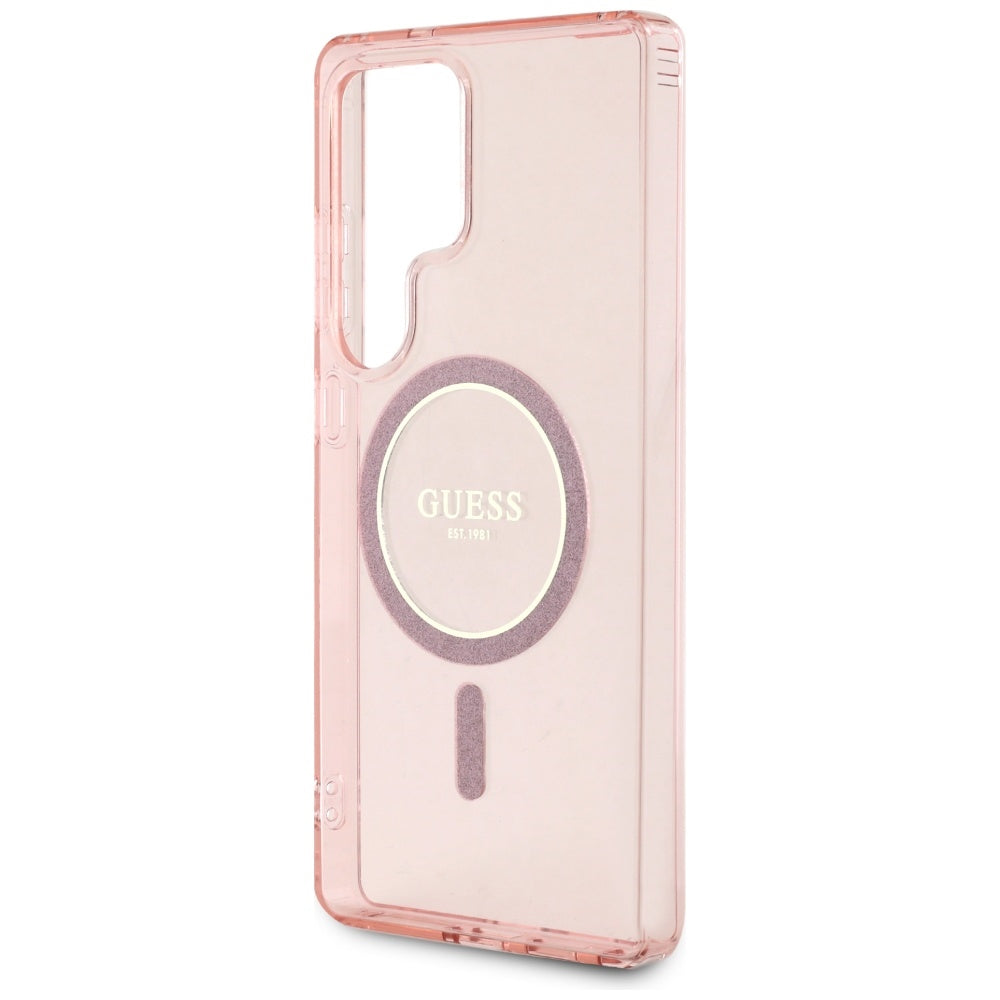 Futrola MagSafe za Samsung Galaxy S25 Ultra S938, Guess, IML Glitter Circle, Roze