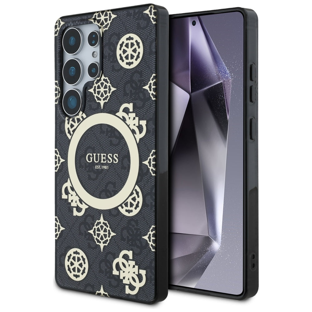 Futrola MagSafe za Samsung Galaxy S25 Ultra S938, Guess, IML Peony On 4G Background, Crna