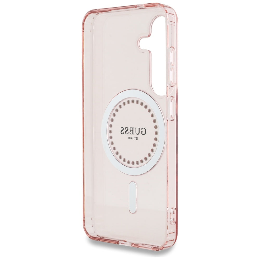 Futrola MagSafe za Samsung Galaxy S25 S931, Guess, IML Rhinestone, Roze
