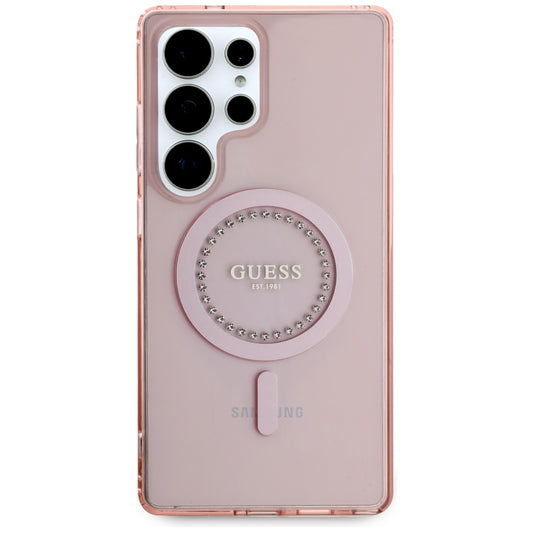 Futrola MagSafe za Samsung Galaxy S25 Ultra S938, Guess, IML Rhinestone, Roze