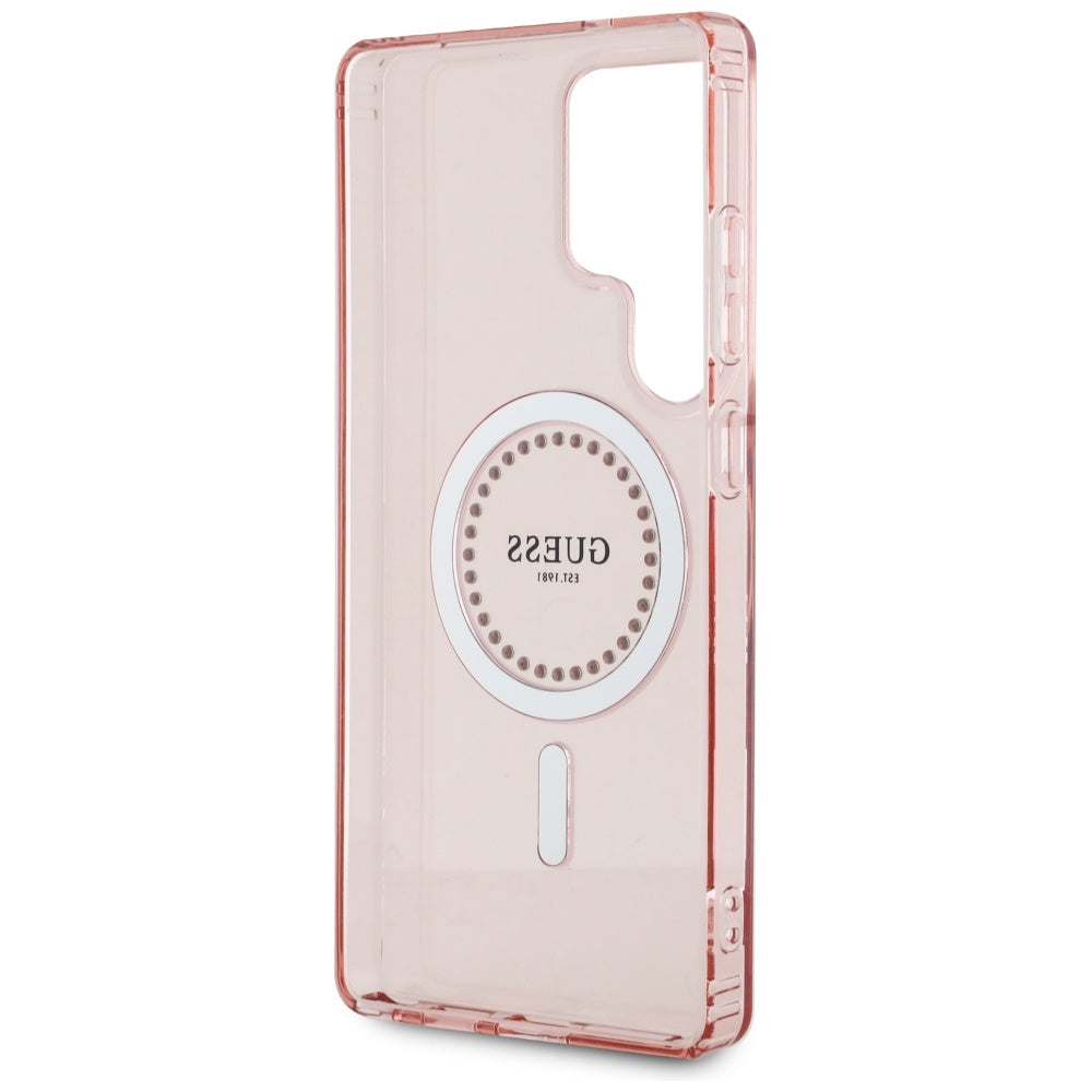 Futrola MagSafe za Samsung Galaxy S25 Ultra S938, Guess, IML Rhinestone, Roze