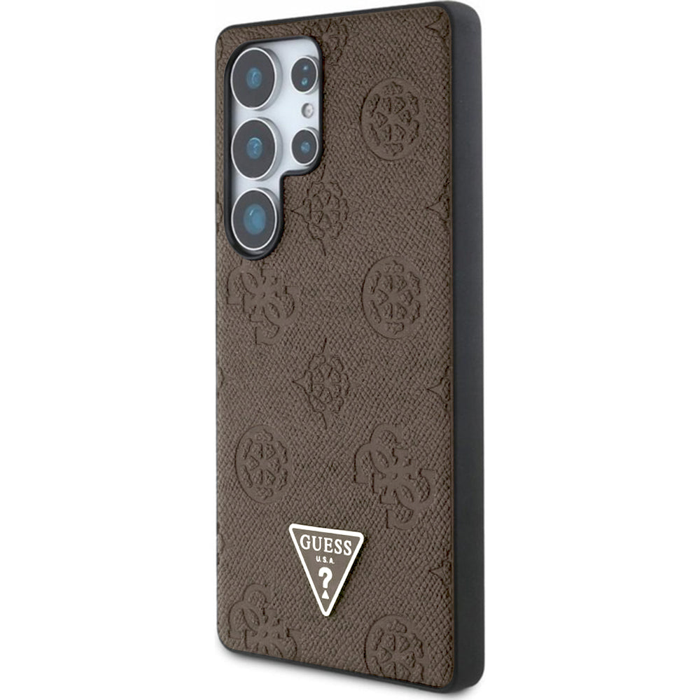 Futrola MagSafe za Samsung Galaxy S25 Ultra S938, Guess, Peony Grained Hot Stamp Triangle, Braon