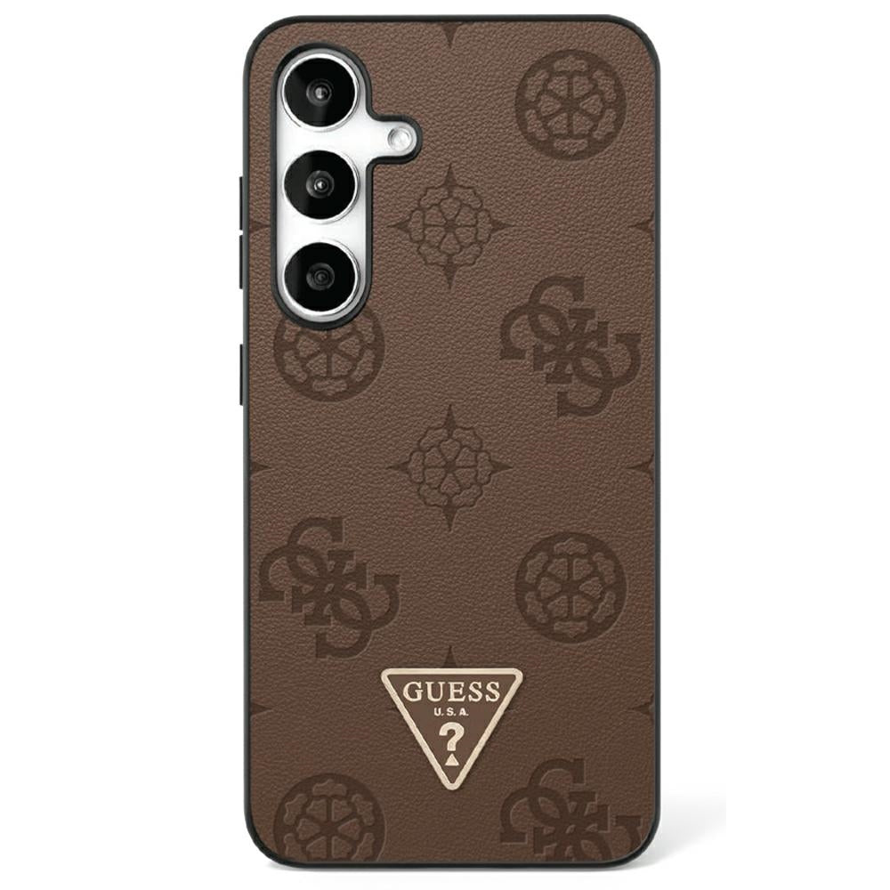 Futrola MagSafe za Samsung Galaxy S25 Ultra S938, Guess, Peony Grained Hot Stamp Triangle, Braon
