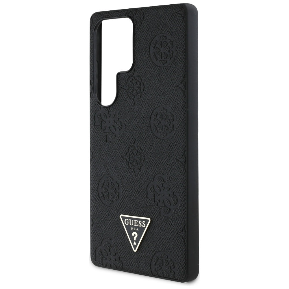 Futrola MagSafe za Samsung Galaxy S25 Ultra S938, Guess, Peony Grained Hot Stamp Triangle, Crna