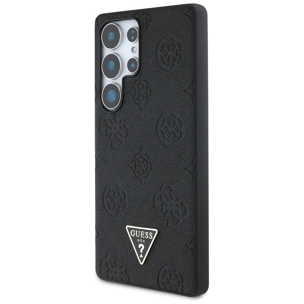 Futrola MagSafe za Samsung Galaxy S25 Ultra S938, Guess, Peony Grained Hot Stamp Triangle, Crna