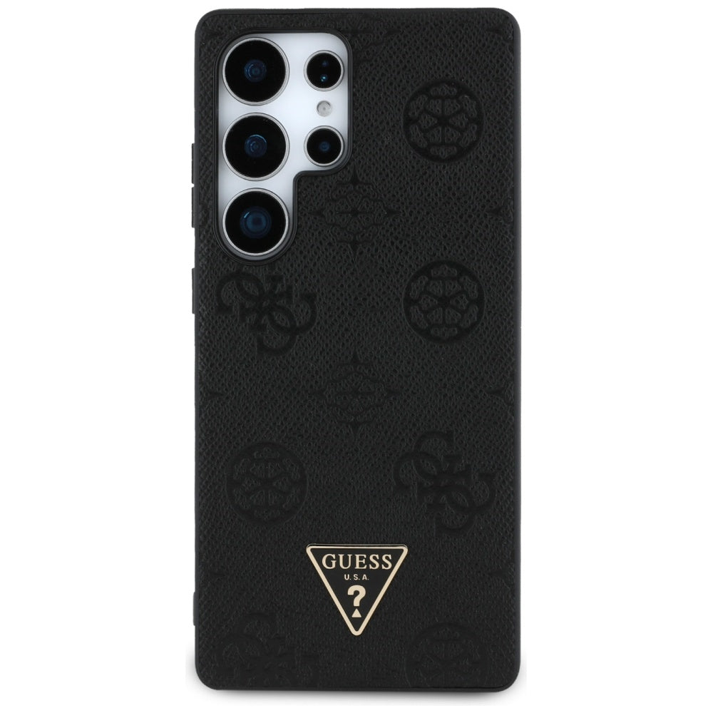 Futrola MagSafe za Samsung Galaxy S25 Ultra S938, Guess, Peony Grained Hot Stamp Triangle, Crna