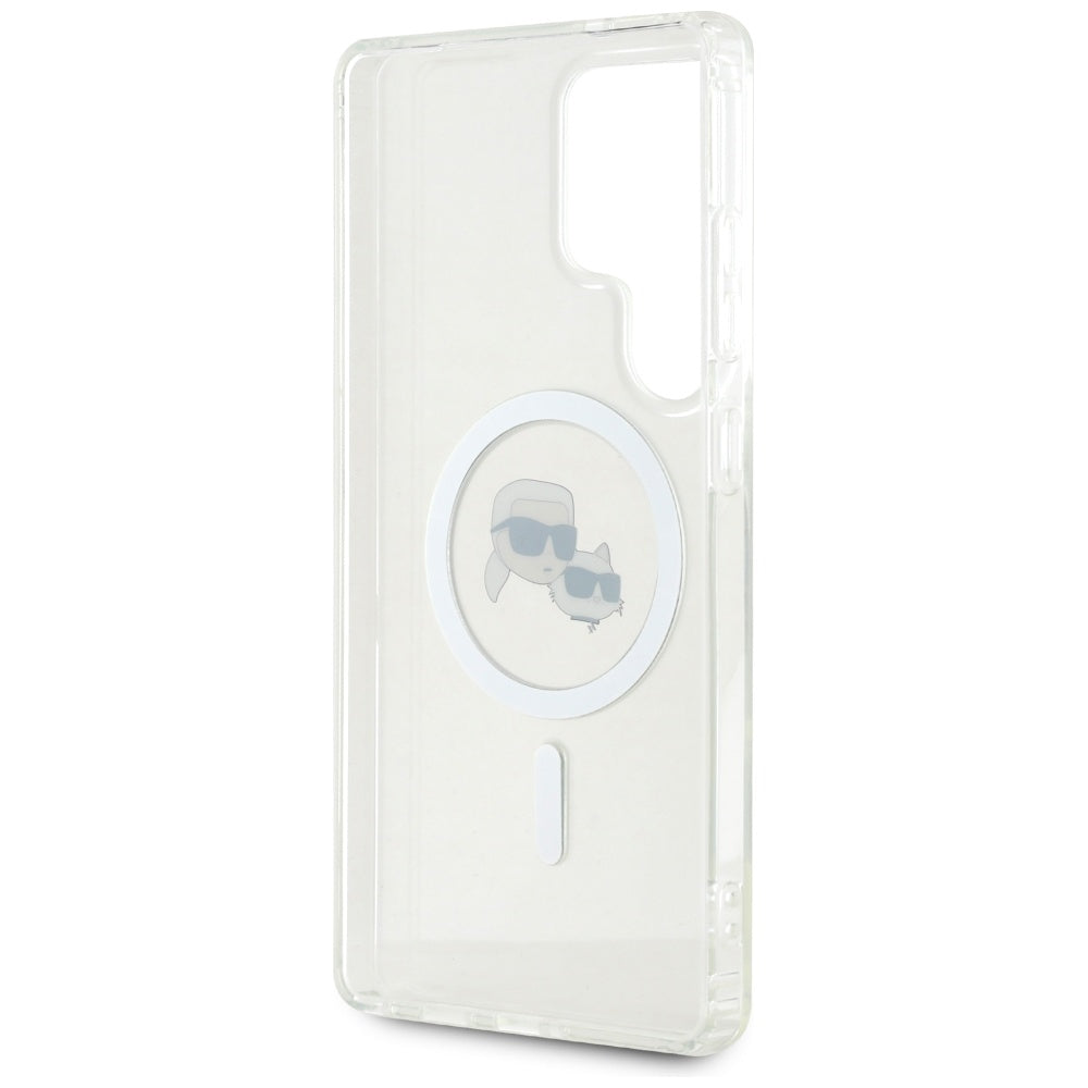 Futrola MagSafe za Samsung Galaxy S25 Ultra S938, Karl Lagerfeld, IML Metal Karl & Choupette's Heads, Bela