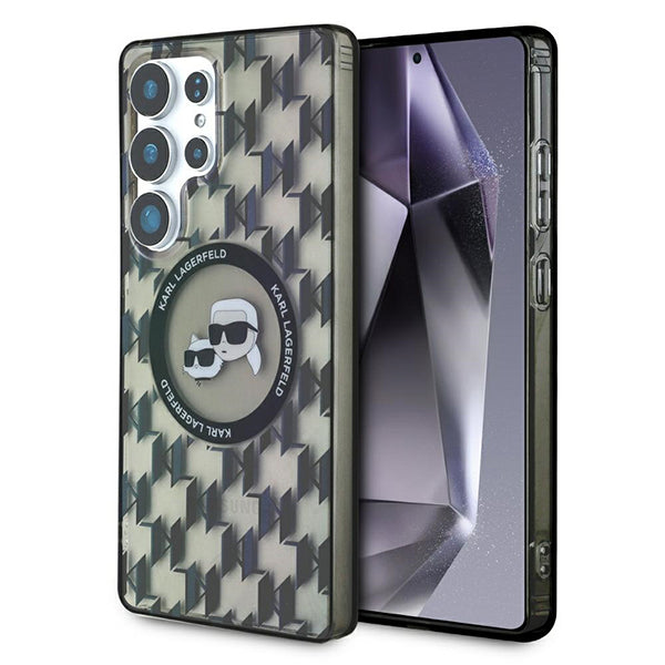 Futrola MagSafe za Samsung Galaxy S25 Ultra S938, Karl Lagerfeld, IML Monogram Karl & Choupette's Heads, Crna