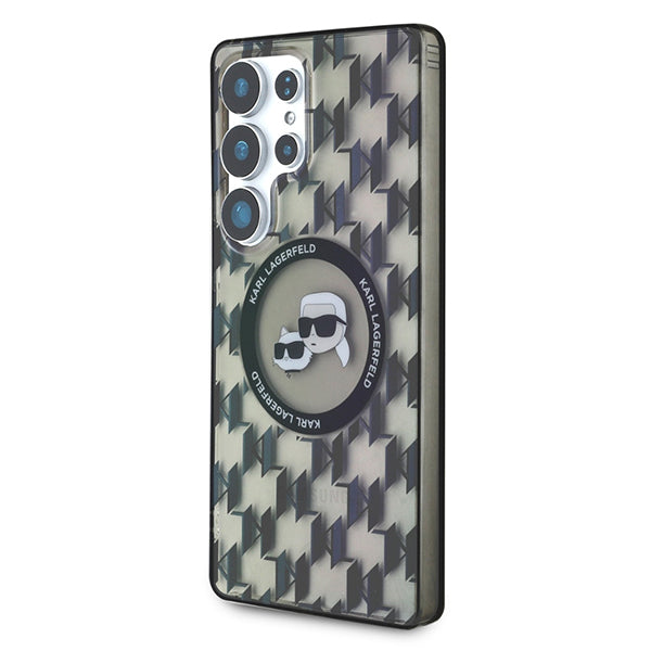 Futrola MagSafe za Samsung Galaxy S25 Ultra S938, Karl Lagerfeld, IML Monogram Karl & Choupette's Heads, Crna