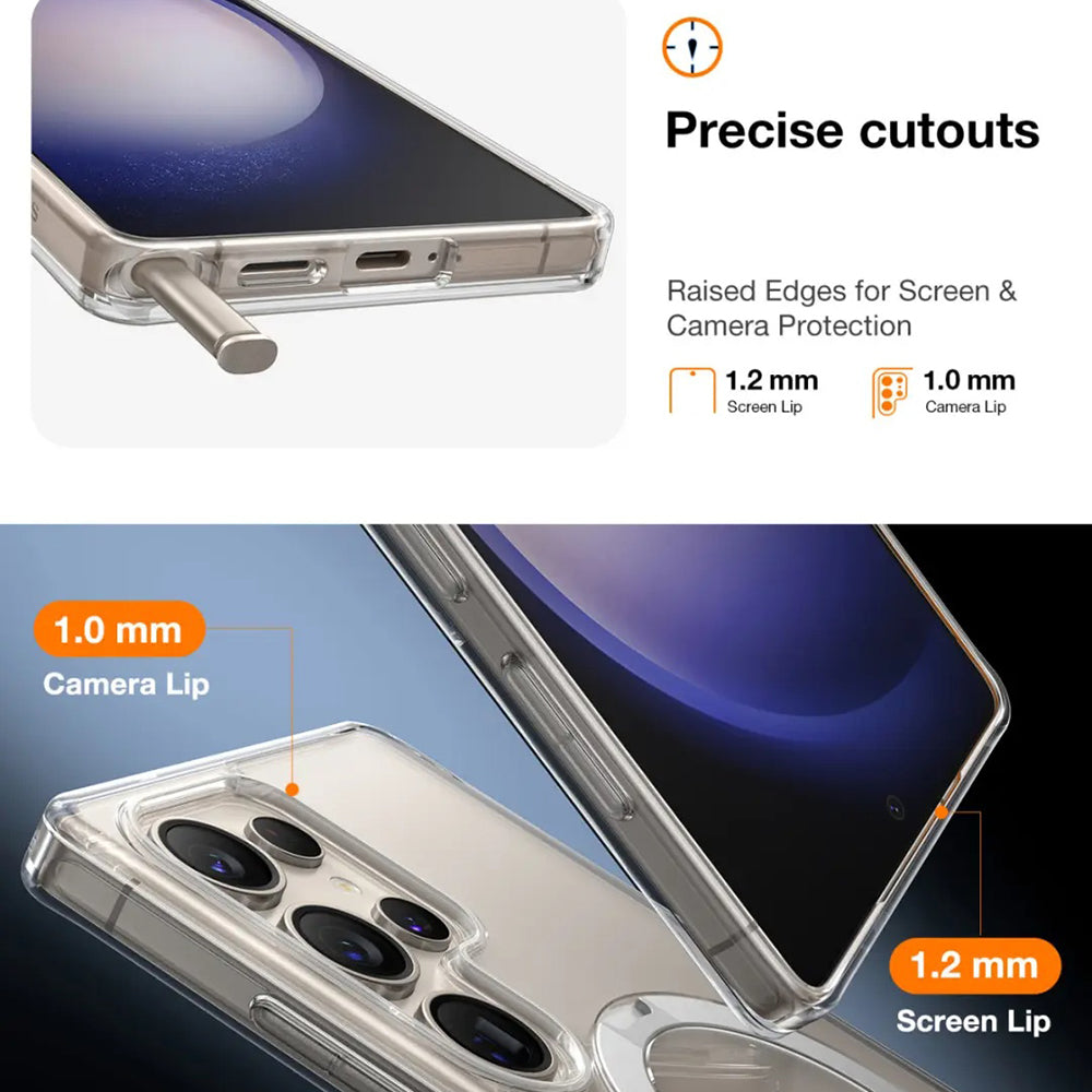 Futrola MagSafe za Samsung Galaxy S25 Ultra S938, Torras, Ostand Spin, Transparentna