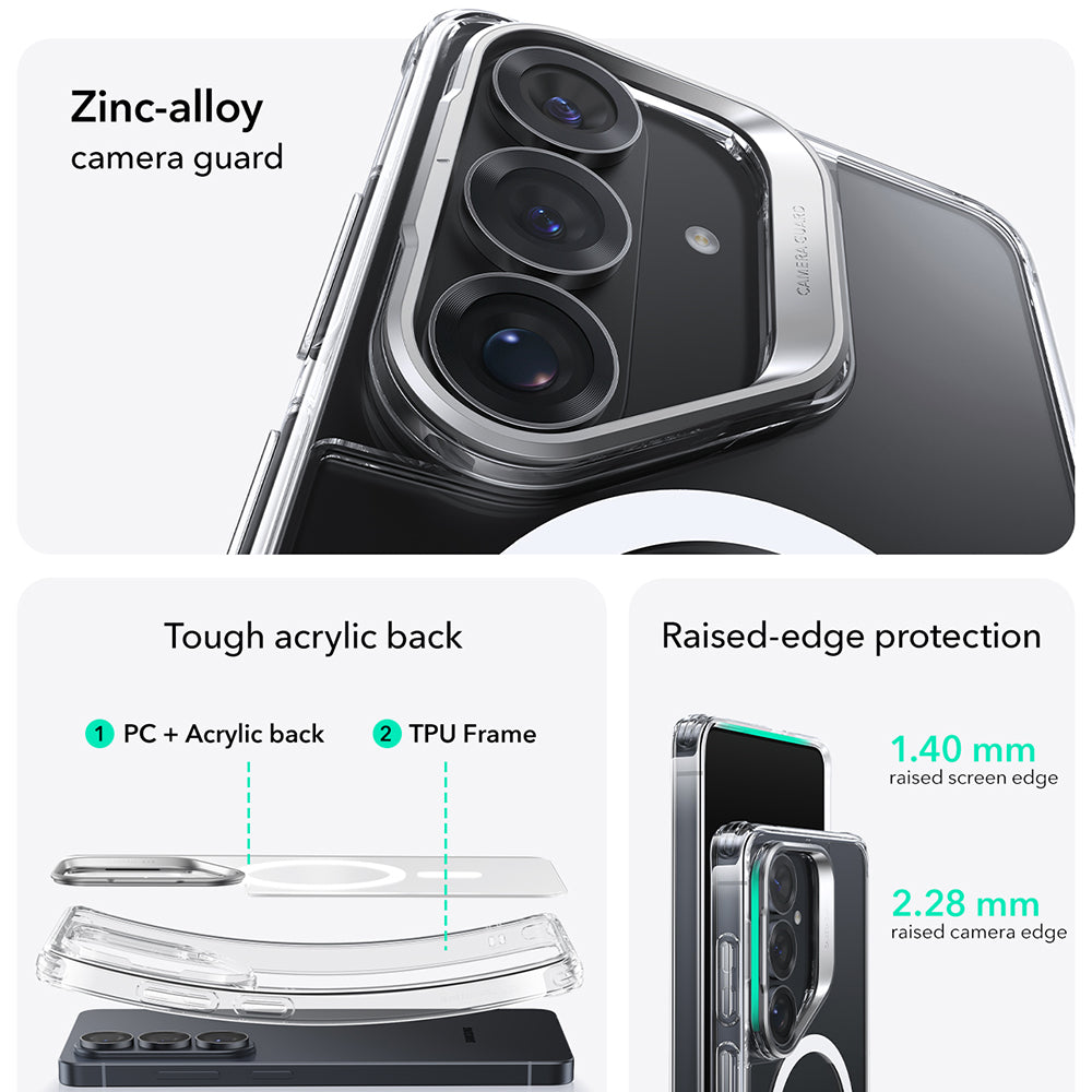 Futrola MagSafe za Samsung Galaxy S26 S942, ESR, Classic Hybrid Kickstand, Providna