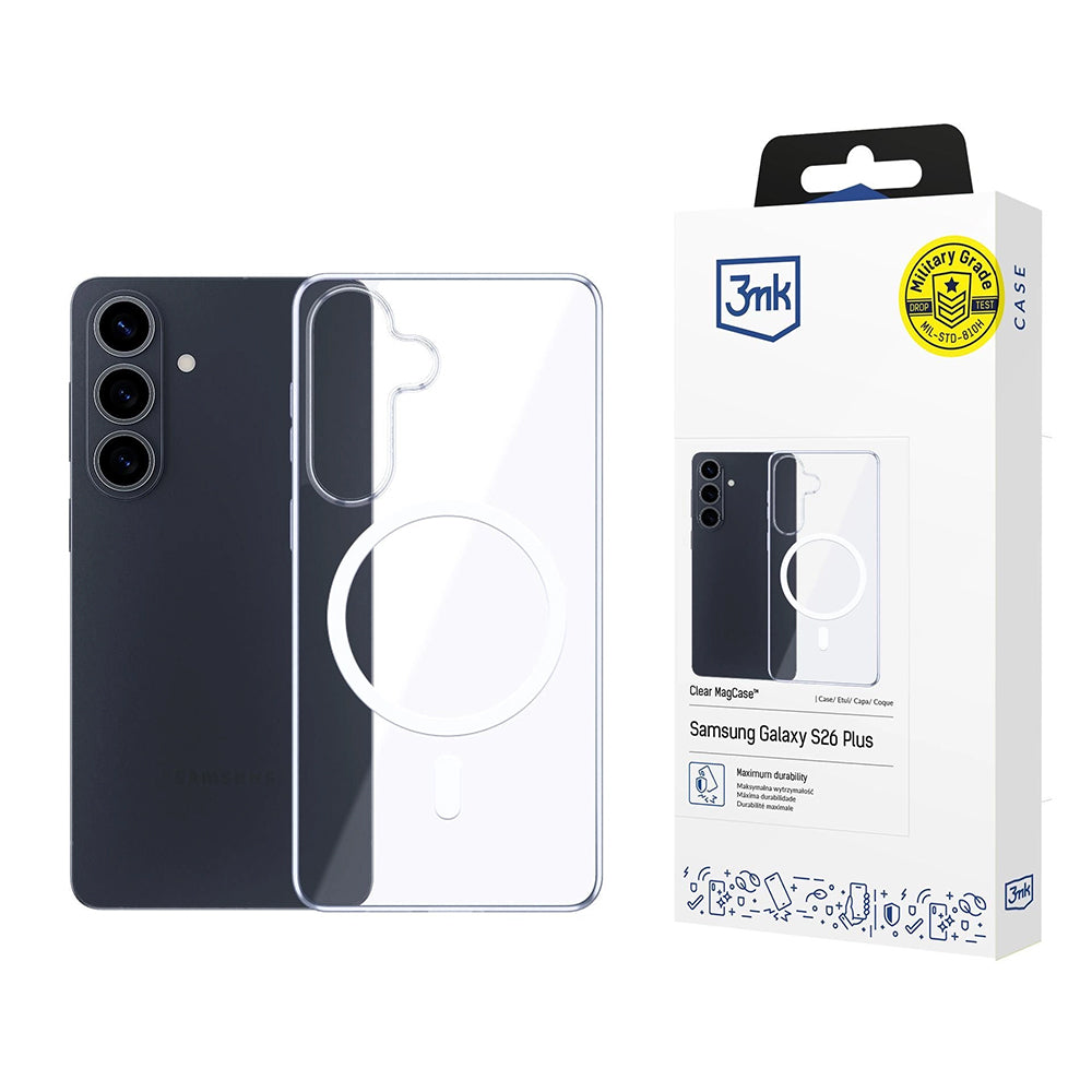 Futrola MagSafe za Samsung Galaxy S26 Plus S947, 3MK, Clear MagCase, Transparentna