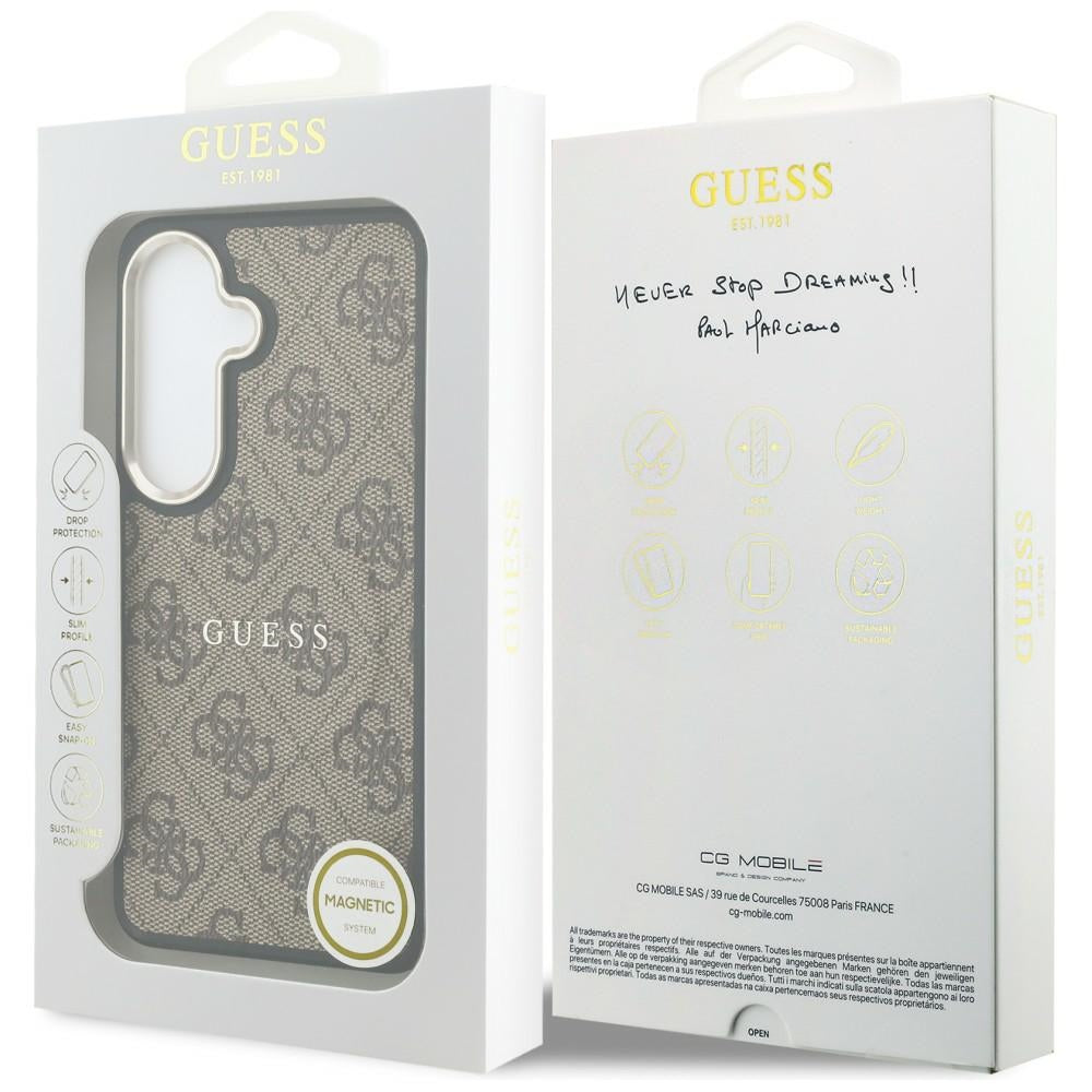 Futrola MagSafe za Samsung Galaxy S26 Plus S947, Guess, 4G Embossed Ring, Braon