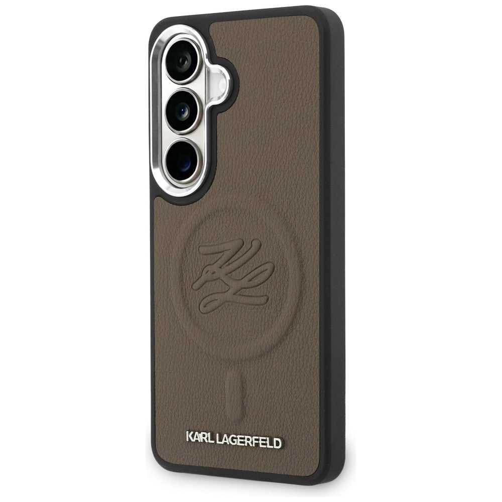 Futrola MagSafe za Samsung Galaxy S26 Plus S947, Karl Lagerfeld, Initial Logo Debossed, Braon