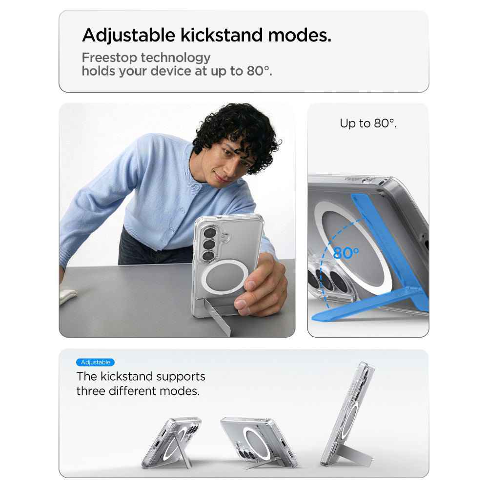 Futrola MagSafe za Samsung Galaxy S26 Plus S947, Spigen, Ultra Hybrid S, Transparent Bela ACS11050