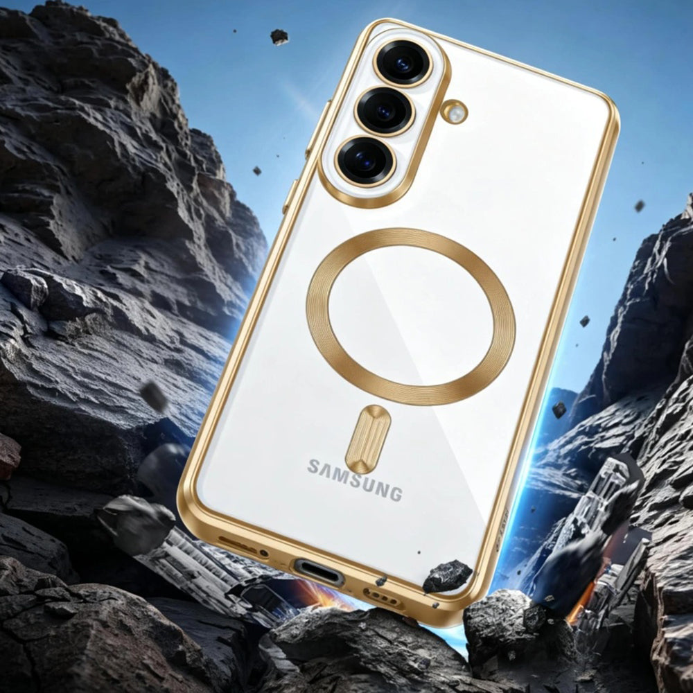Futrola MagSafe za Samsung Galaxy S26 Plus S947, Techsuit, Luxury Crystal, Zlatna