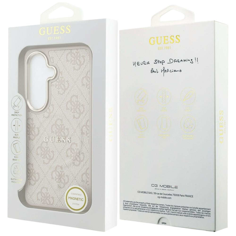Futrola MagSafe za Samsung Galaxy S26 S942, Guess, 4G Embossed Ring, Roze
