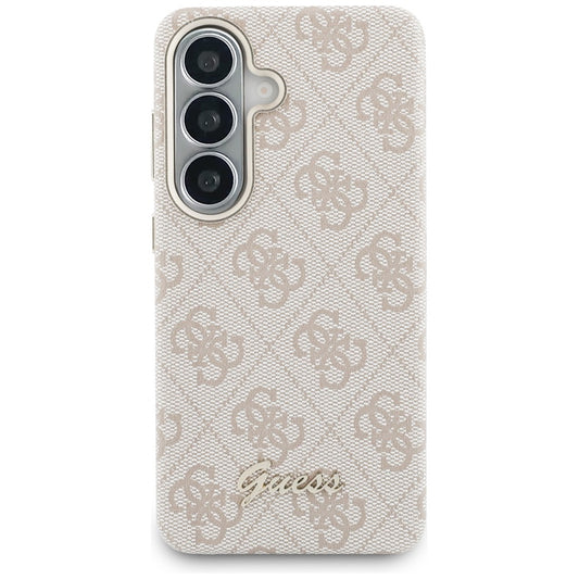 Husa MagSafe za Samsung Galaxy S26 S942, Guess, 4G Script Logo, Roze