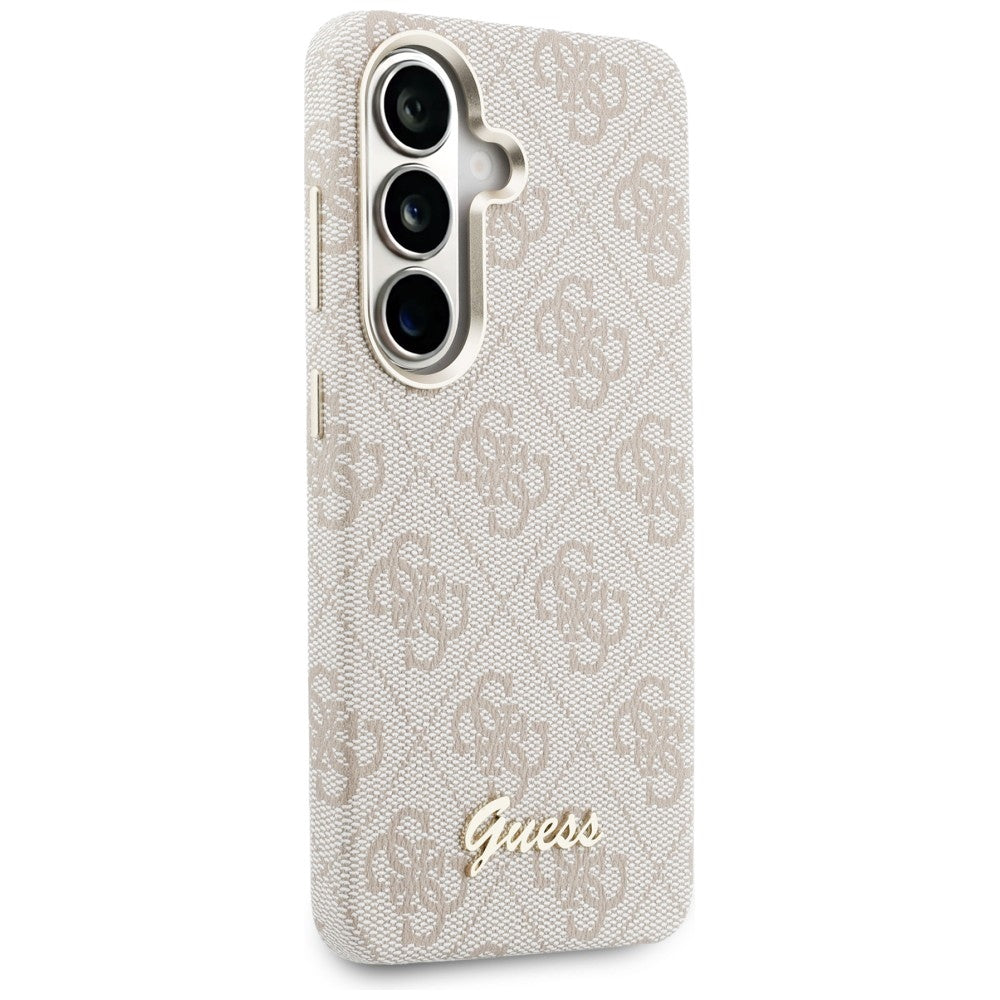 Husa MagSafe za Samsung Galaxy S26 S942, Guess, 4G Script Logo, Roze
