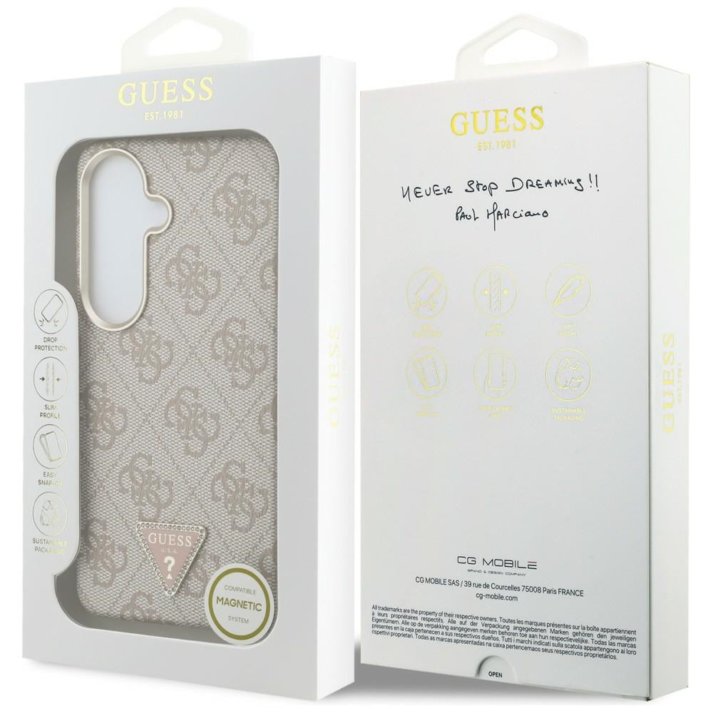 Futrola MagSafe za Samsung Galaxy S26 S942, Guess, 4G Triangle Logo, Roze