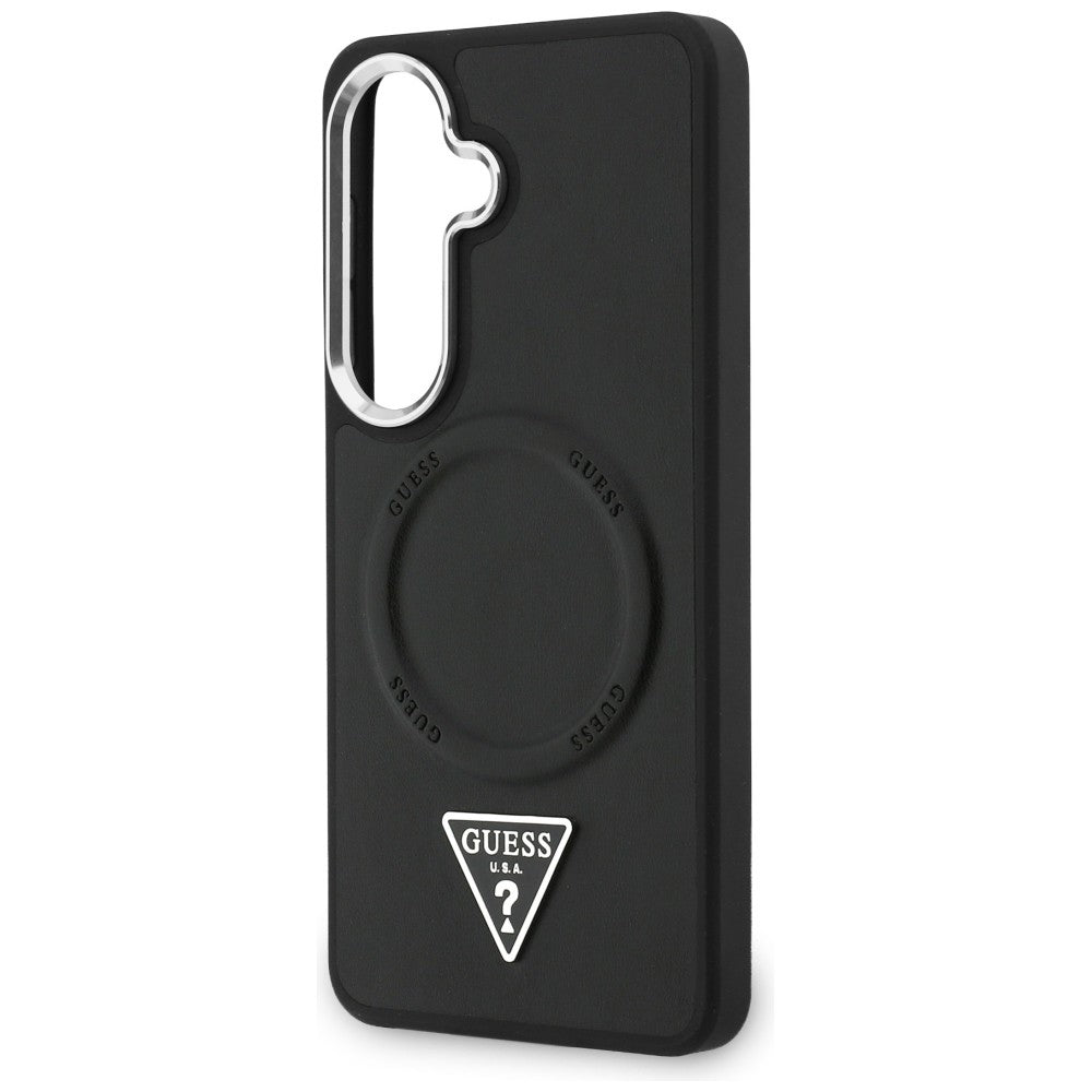 Husa MagSafe za Samsung Galaxy S26 S942, Guess, Embossed Ring Triangle Logo, Crna