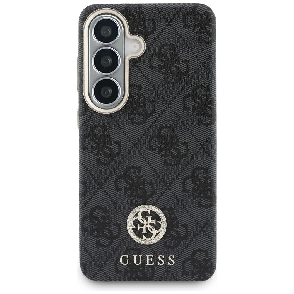 Futrola MagSafe za Samsung Galaxy S26 S942, Guess, Rhinestone Round Logo, Crna