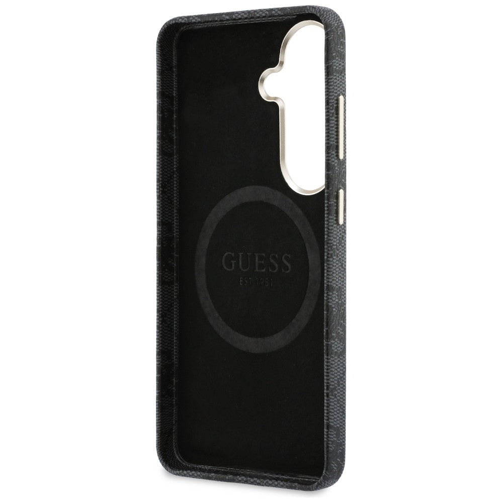 Futrola MagSafe za Samsung Galaxy S26 S942, Guess, Rhinestone Round Logo, Crna
