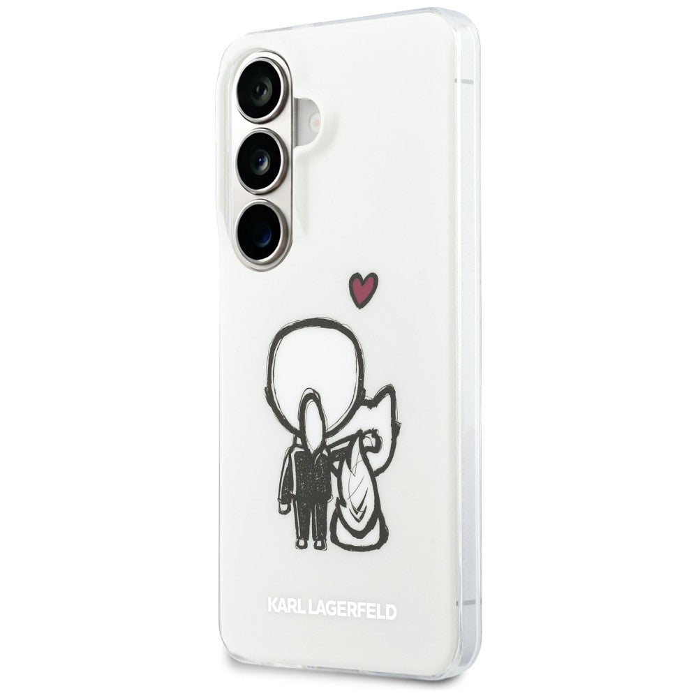MagSafe futrola za Samsung Galaxy S26 S942, Karl Lagerfeld, IML Karl & Choupette Back Logo, Bela