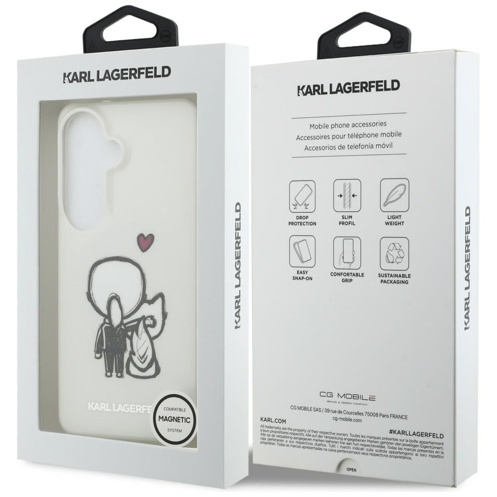 MagSafe futrola za Samsung Galaxy S26 S942, Karl Lagerfeld, IML Karl & Choupette Back Logo, Bela