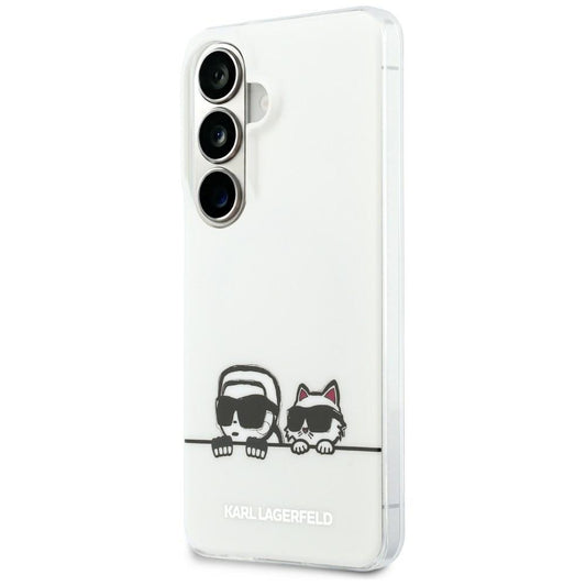 Futrola MagSafe za Samsung Galaxy S26 S942, Karl Lagerfeld, IML Karl & Choupette Peekaboo Logo, Bela