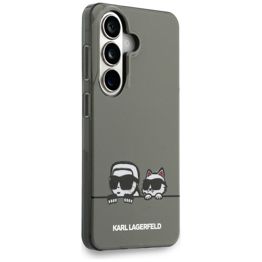 Futrola MagSafe za Samsung Galaxy S26 S942, Karl Lagerfeld, IML Karl & Choupette Peekaboo Logo, Crna