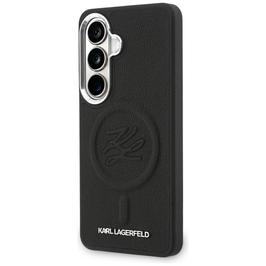Futrola MagSafe za Samsung Galaxy S26 S942, Karl Lagerfeld, Initial Logo Debossed, Crna