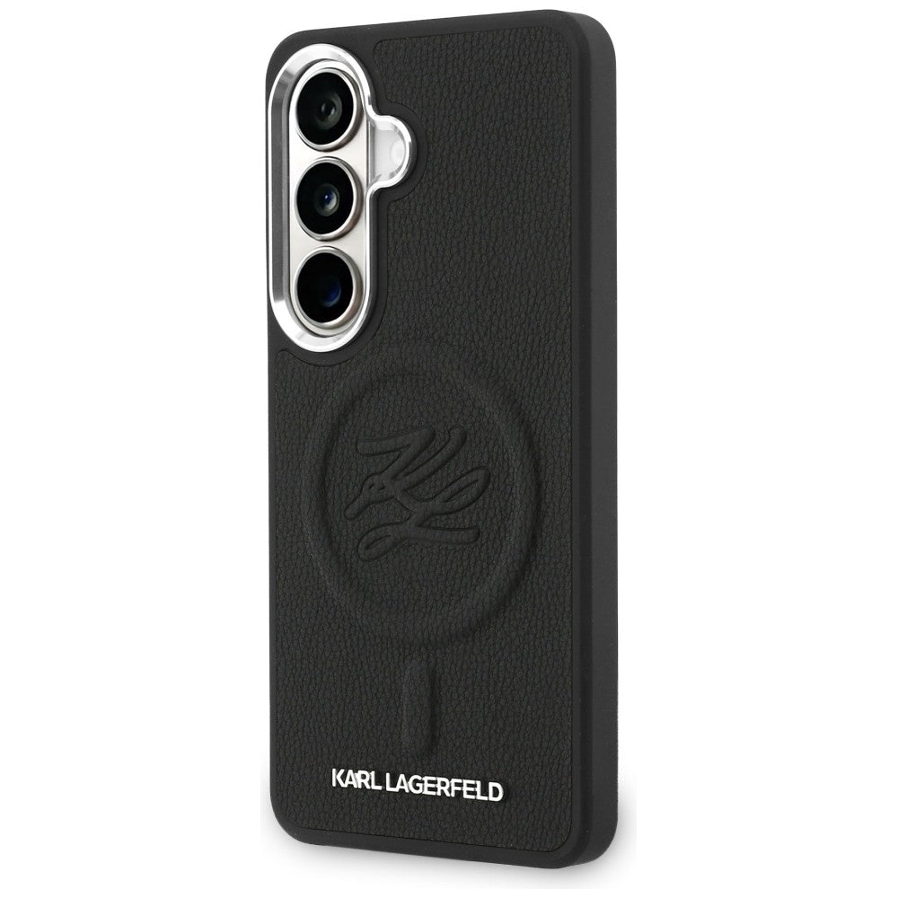 Futrola MagSafe za Samsung Galaxy S26 S942, Karl Lagerfeld, Initial Logo Debossed, Crna