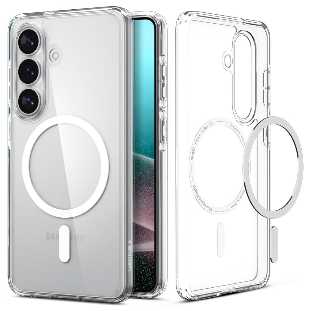Husa MagSafe za Samsung Galaxy S26 S942, Spigen, Ultra Hybrid, Transparentna Bela ACS10734