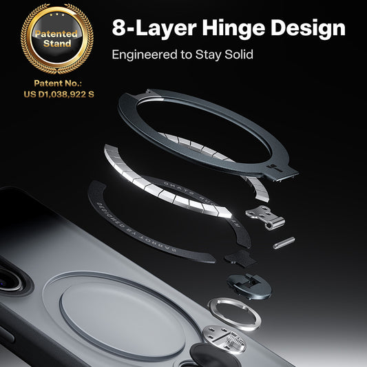 Husa MagSafe za Samsung Galaxy S26, Torras, Ostand Spin, Crna