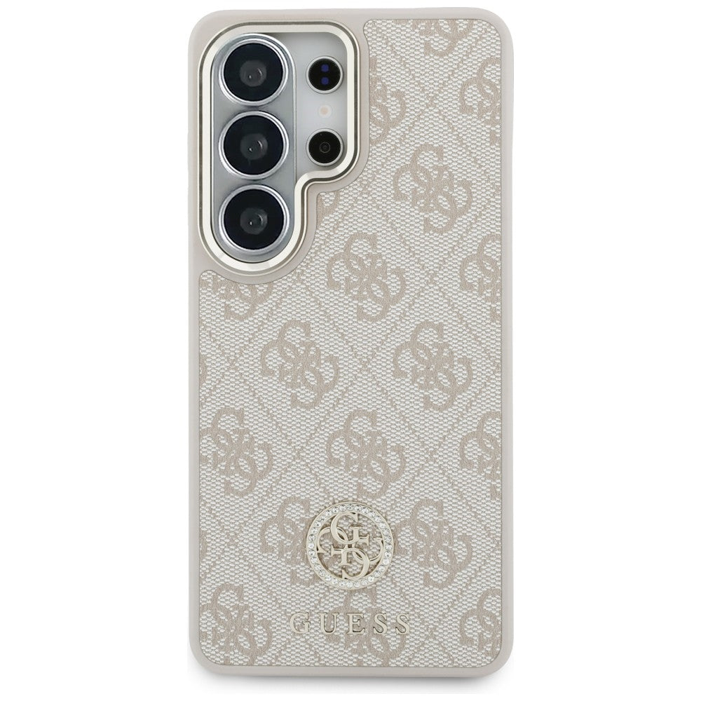 Husa MagSafe za Samsung Galaxy S26 Ultra S948, GUESS, 4G Big Rhinestone Triangle Strap, Roze