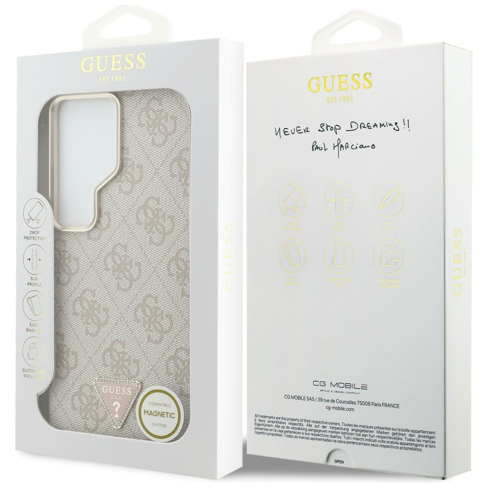 Futrola MagSafe za Samsung Galaxy S26 Ultra S948, Guess, 4G Triangle Logo, Roze