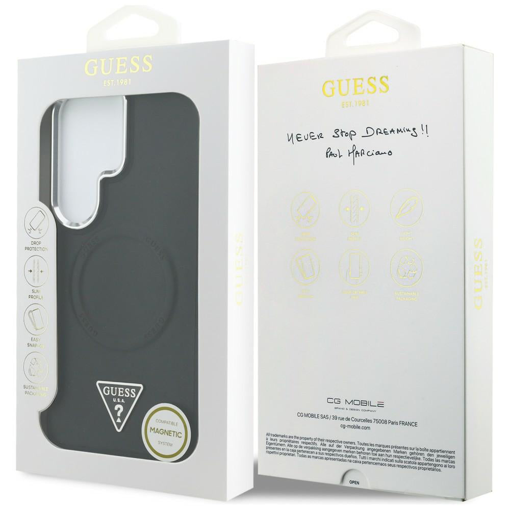 Futrola MagSafe za Samsung Galaxy S26 Ultra S948, Guess, Embossed Ring Triangle Logo, Crna