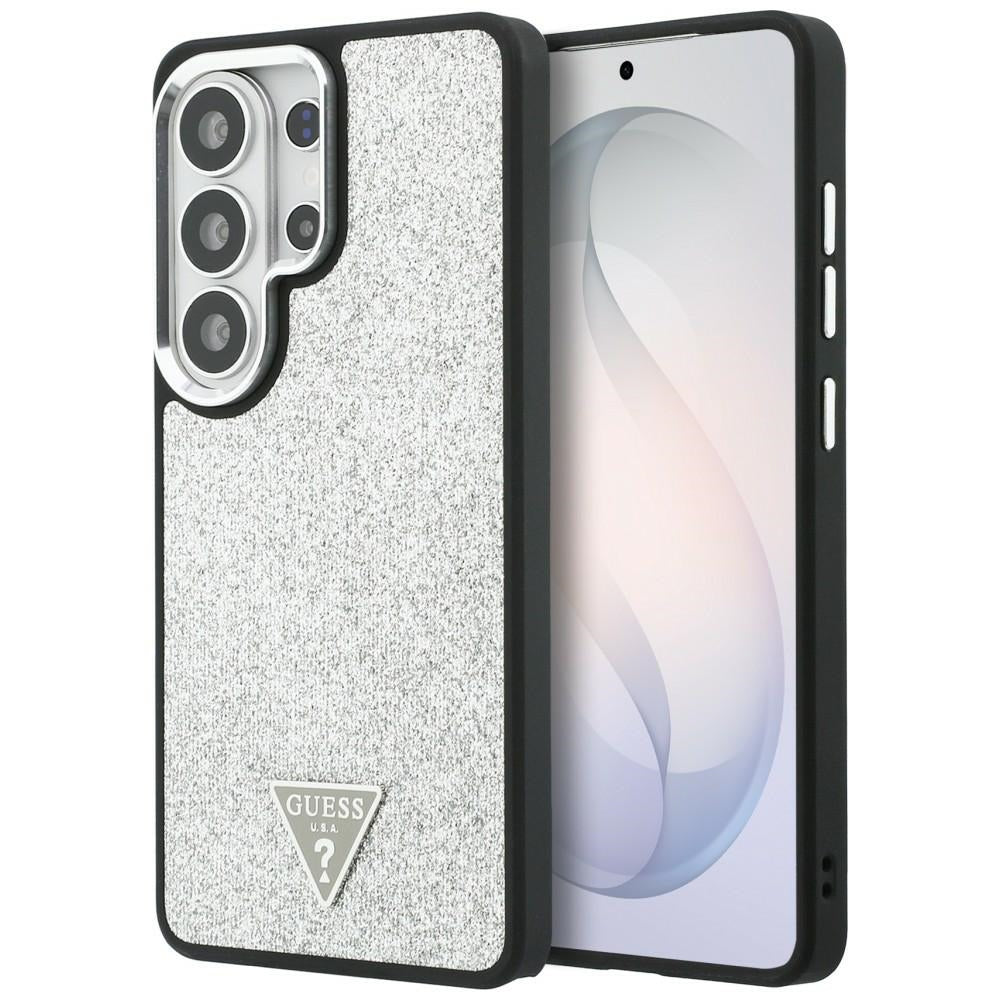 MagSafe futrola za Samsung Galaxy S26 Ultra S948, Guess, Fixed Glitter Triangle Logo, Srebrna