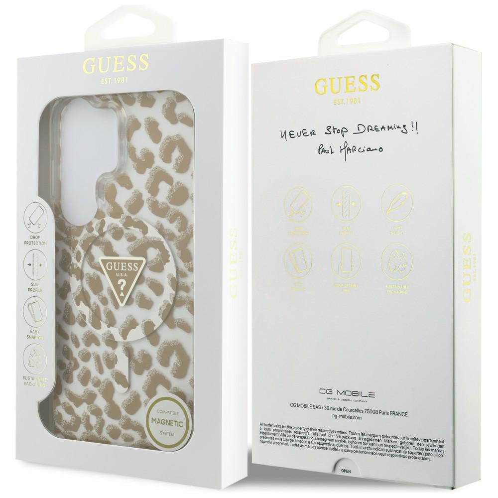 Futrola MagSafe za Samsung Galaxy S26 Ultra S948, Guess, IML Leopard Pattern, Braon